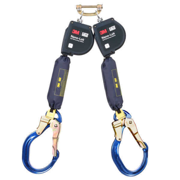 3M™ Class 1 DBI-SALA® Nano-Lok™ Extended Length Twin-Leg Self Retracting Lifeline, Web, 9 ft.