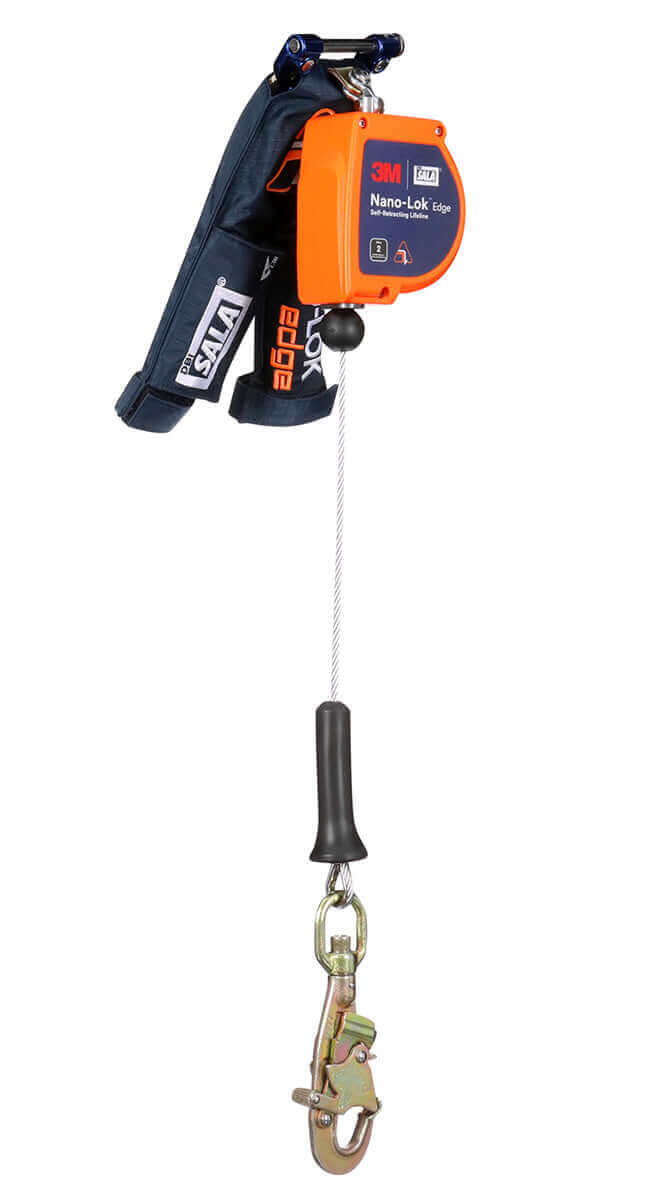 3M Class 2 DBI-SALA Nano-Lok Edge Personal Self Retracting Lifeline, Cable, 8 ft.