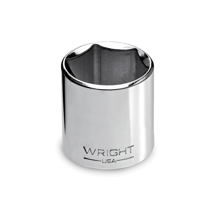 Wright SAE 6 Point Chrome Socket, 1/2" Drive