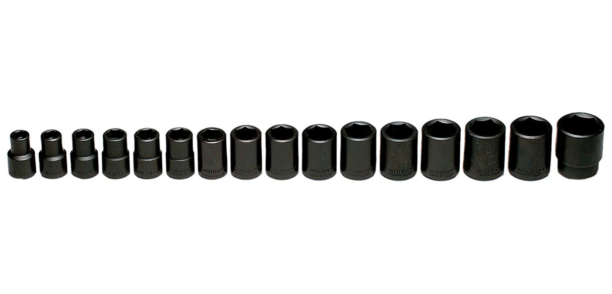 Wright Metric Socket Set, 1/2" drive, 16 pc.