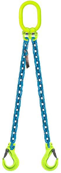 2-Leg Chain Sling with Slip Hooks, 9/32"