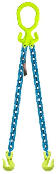 2-Leg Adjustable Chain Sling with Grab Hooks, 3/8"