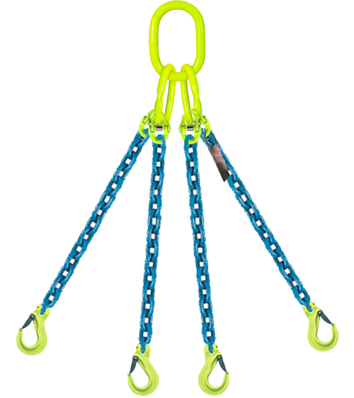 4-Leg Chain Sling with Slip Hooks, 9/32"
