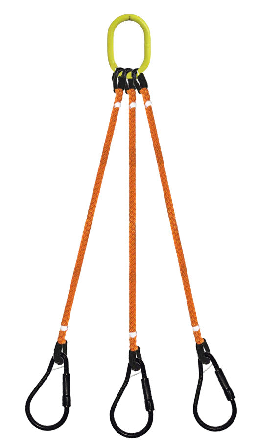 3-Legged Tool Lifting Rope Sling, Large Quick Rigging Connectors