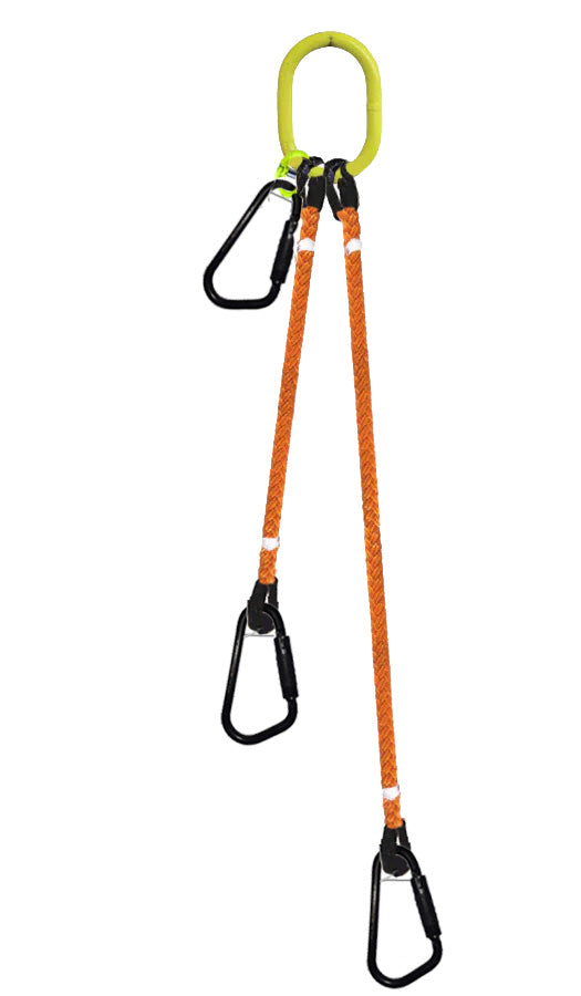 3-Legged Tool Lifting Rope Sling, Medium Quick Rigging Connectors