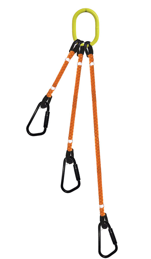 3-Legged Tool Lifting Rope Sling, Medium Quick Rigging Connectors
