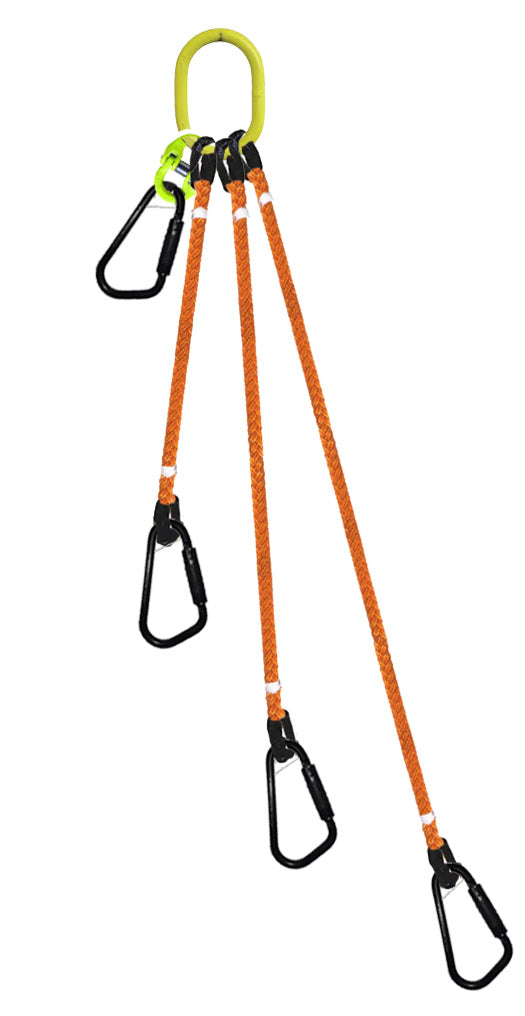 4-Legged Tool Lifting Rope Sling, Medium Quick Rigging Connectors