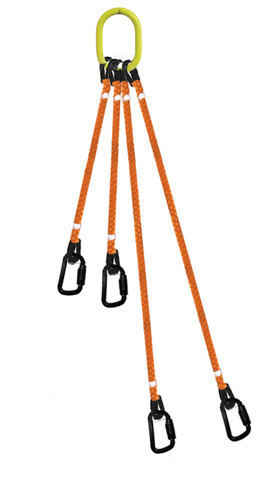 4-Legged Tool Lifting Rope Sling, Small Quick Rigging Connectors