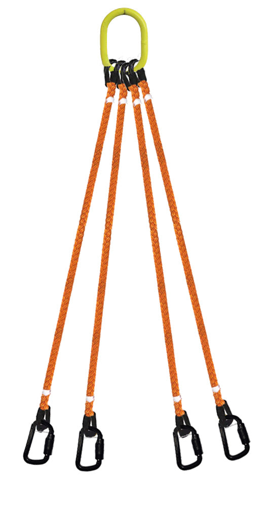 4-Legged Tool Lifting Rope Sling, Small Quick Rigging Connectors