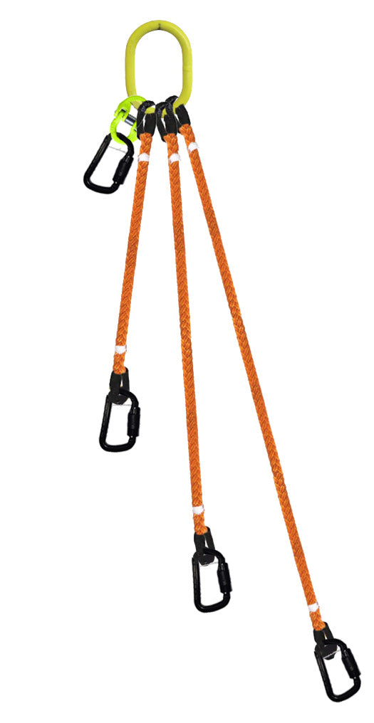 4-Legged Tool Lifting Rope Sling, Small Quick Rigging Connectors