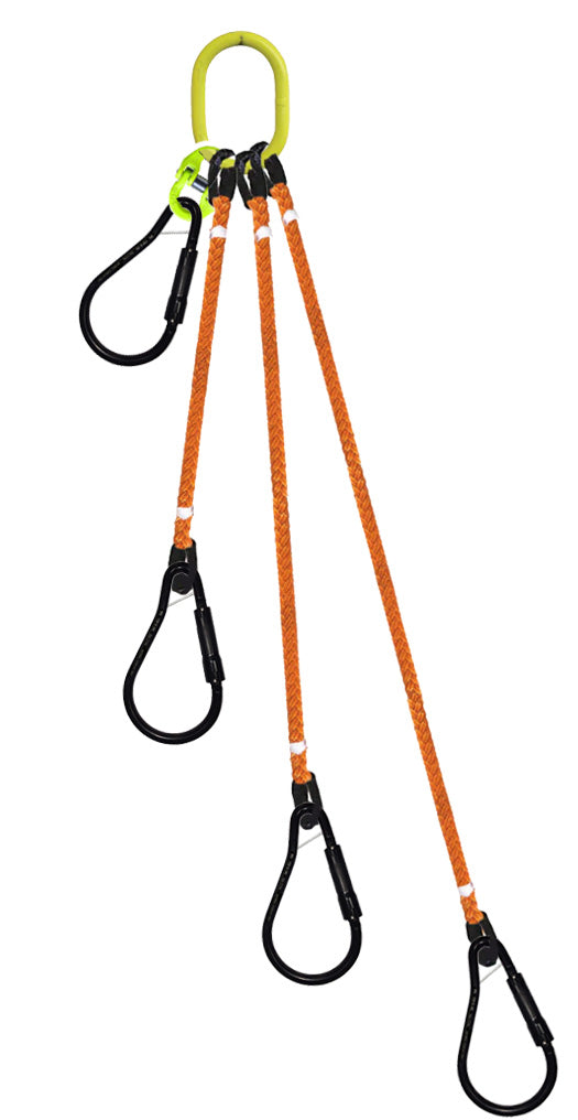 4-Legged Tool Lifting Rope Sling, Large Quick Rigging Connectors