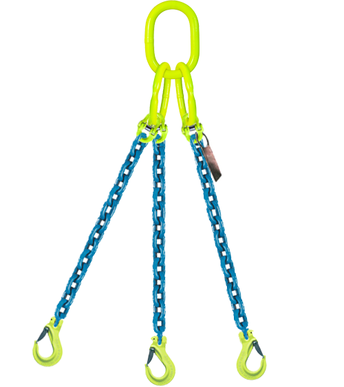 3-Leg Chain Sling with Slip Hooks, 9/32"
