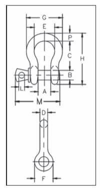 Crosby® 209A 1" Alloy Screw-Pin Anchor Shackle