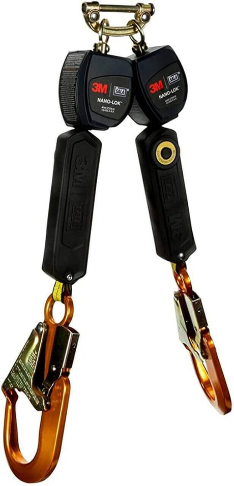3M™ DBI-SALA® Nano-Lok™ Twin-Leg Quick Connect Self Retracting Lifeline, Web, 6 ft.