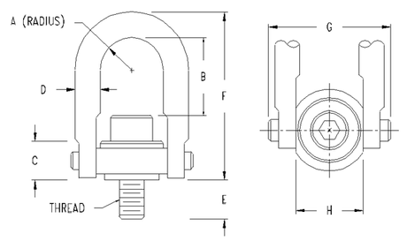 Actek  Metric Swivel Hoist Rings