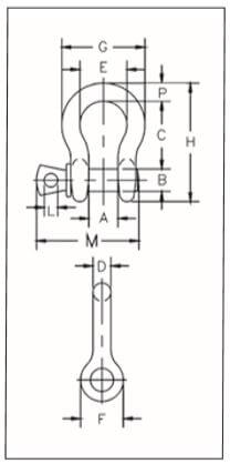 Crosby® S-209 1" Screw-Pin Anchor Shackle