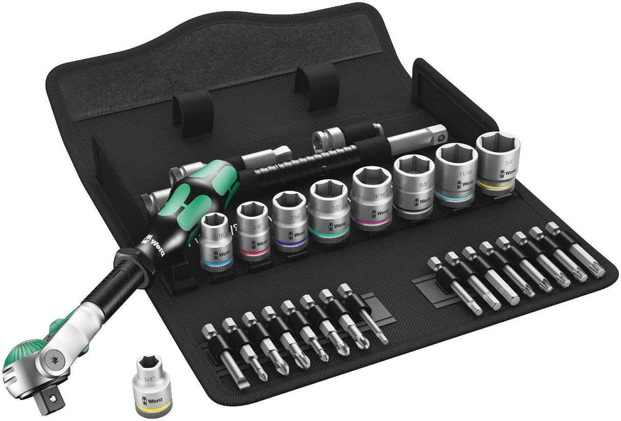 Wera Zyklop SAE Socket Set, 3/8" drive, 29 pc
