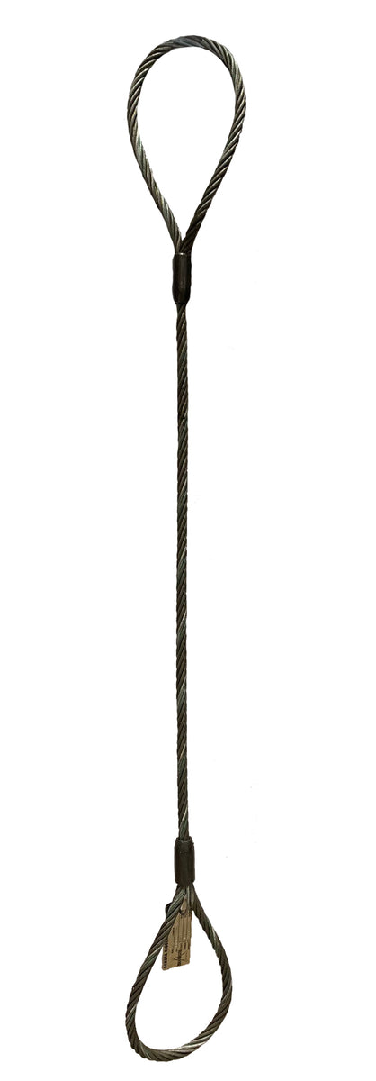 9/16" X 20' Wire Rope Choker Sling (2 Pack) – Eye & Eye Rigging Sling, 6,400 Lbs Basket Capacity For Industrial Lifting & Overhead Work