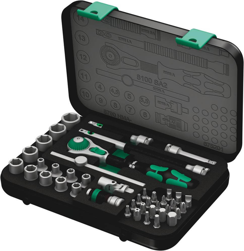 Wera Zyklop Metric Socket Set, 1/4" drive, 42 pc