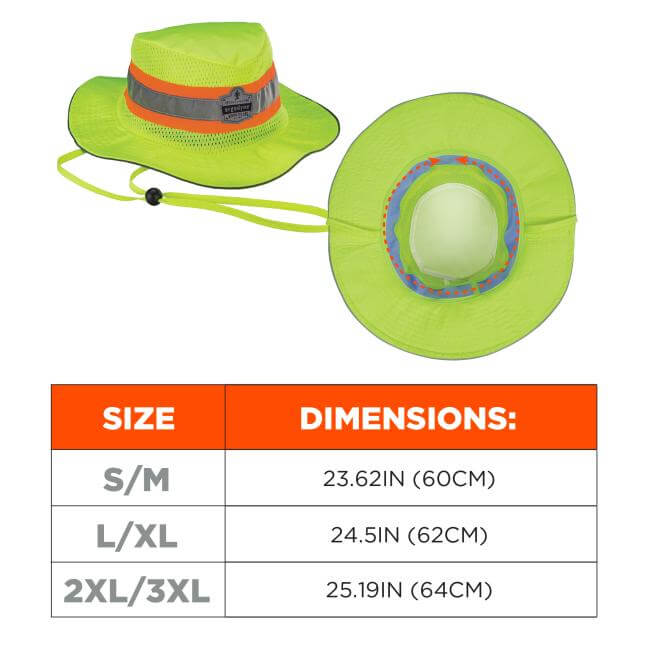 Ergodyne Chill-Its 8935CT Hi-Vis Cooling Ranger Sun Hat