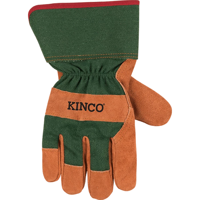 Kinco  Lined Russet Suede Cowhide Palm w/ Safety Cuff