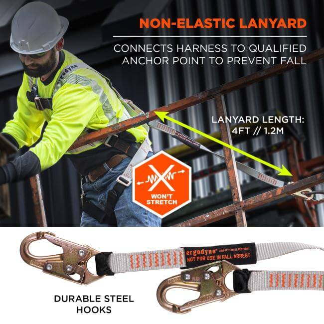 Ergodyne Squids 3201 Fall Restraint Harness & Lanyard Kit – Dakota