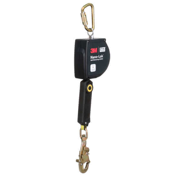 3M™ Class 1 DBI-SALA® Nano-Lok™ Self Retracting Lifeline with Snap Hook, Web, 20 ft.