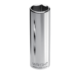 Wright SAE Deep 6 Point Chrome Socket, 1/2" Drive