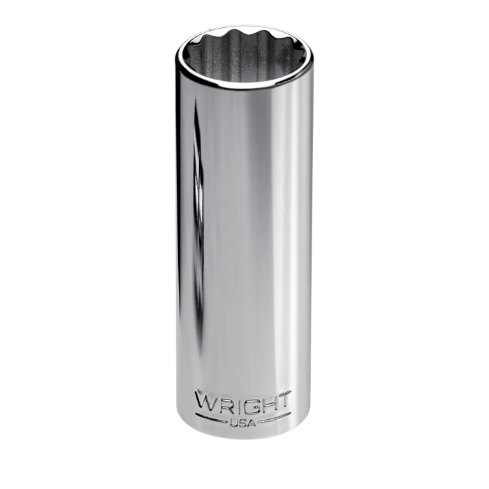 Wright Tool Metric Deep 12 Point Hand Socket, 1/2" Drive