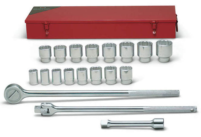 Wright SAE Socket Set, 3/4" Drive, 19 pc