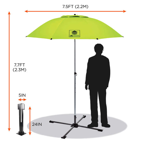 Ergodyne SHAX 6199 Lightweight Work Umbrella and Stand Kit