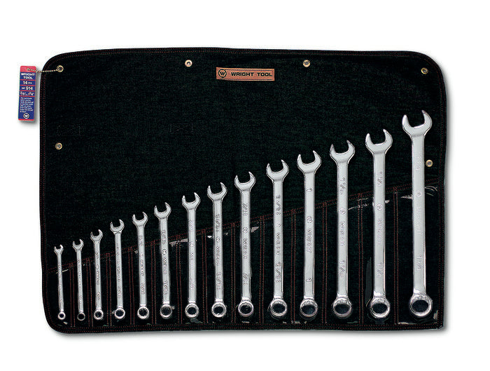 Wright Full Polish Flat Stem Combination Wrenches, 12 Point