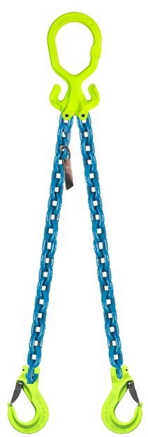 2-Leg Adjustable Chain Sling with Slip Hooks, 3/8"