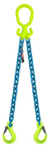 2-Leg Adjustable Chain Sling with Slip Hooks, 3/8"