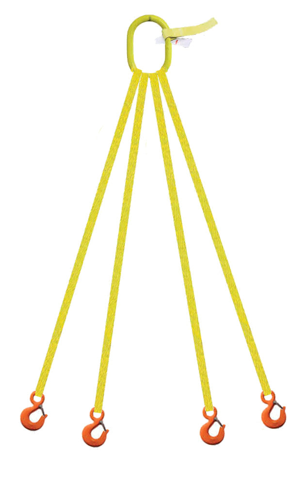 4 Legged Tool Lifting Web Sling, Snap Hooks