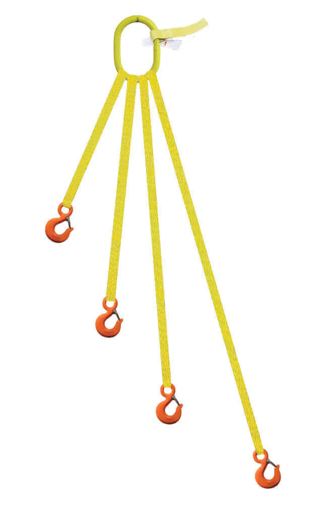 4 Legged Tool Lifting Web Sling, Snap Hooks