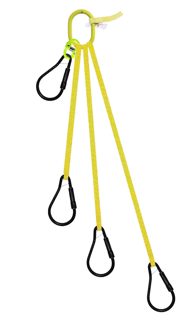 4 Legged Tool Lifting Web Sling, Large Quick Rigging Connectors