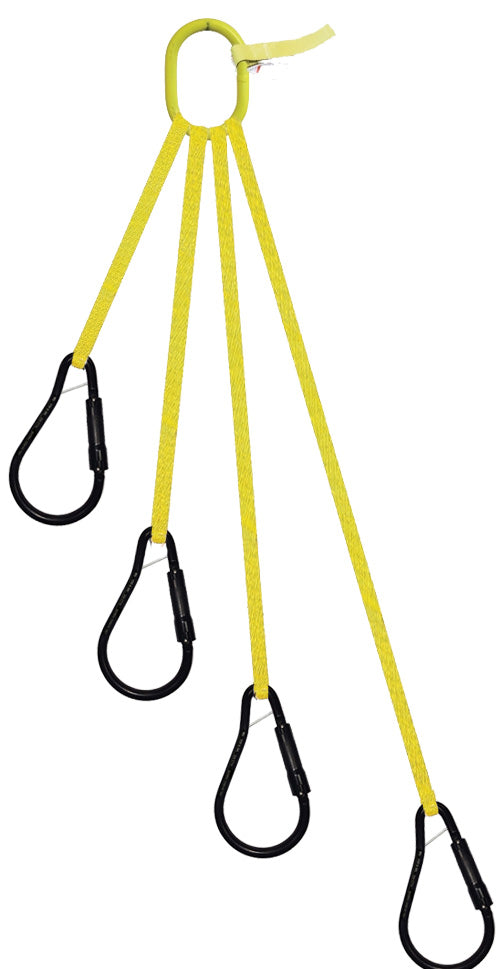 4 Legged Tool Lifting Web Sling, Large Quick Rigging Connectors
