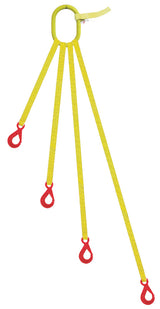 4 Legged Tool Lifting Web Sling, Self Locking Hooks
