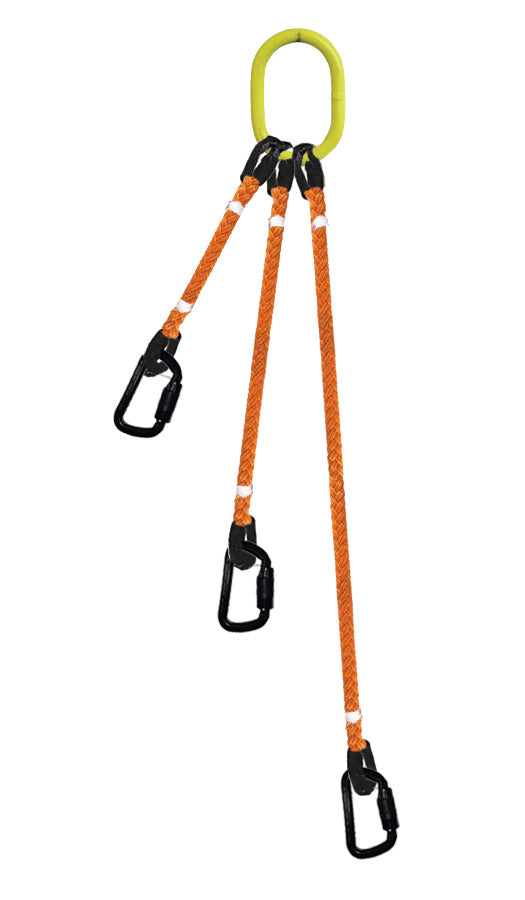 3-Legged Tool Lifting Rope Sling, Small Quick Rigging Connectors