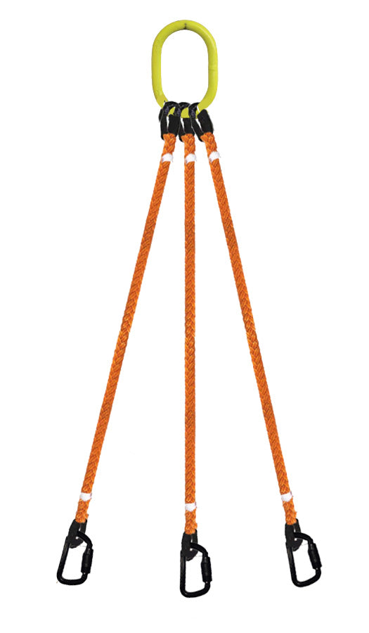 3-Legged Tool Lifting Rope Sling, Small Quick Rigging Connectors
