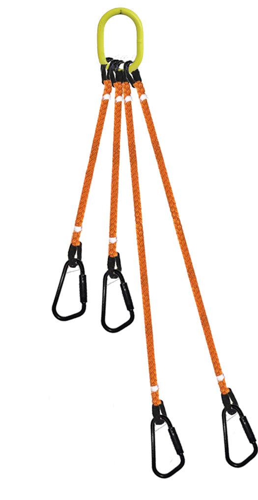4-Legged Tool Lifting Rope Sling, Medium Carabiners – Dakota Riggers ...