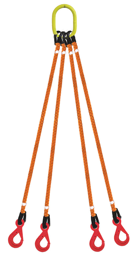 4-Legged Tool Lifting Rope Sling, Self Locking Hooks – Dakota Riggers ...
