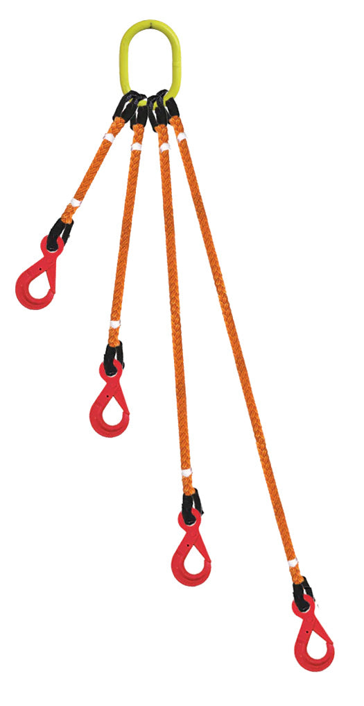 4-Legged Tool Lifting Rope Sling, Self Locking Hooks – Dakota Riggers ...