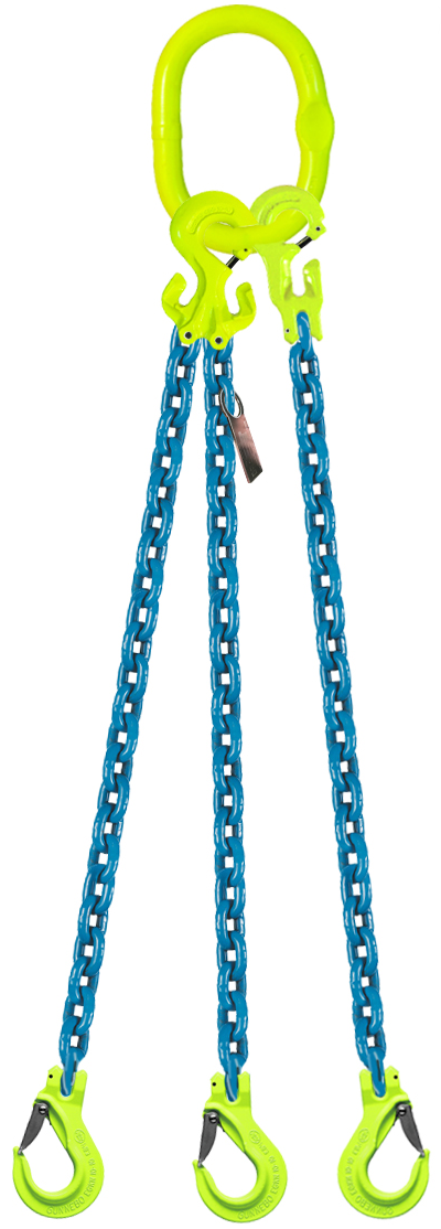3-Leg Adjustable Chain Sling with Slip Hooks, 5/16"
