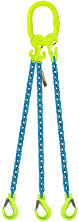 3-Leg Adjustable Chain Sling with Slip Hooks, 5/16"