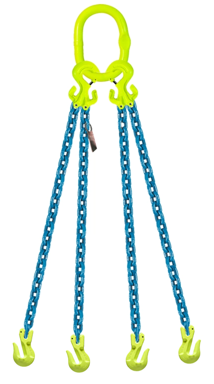 4-Leg Adjustable Chain Sling with Grab Hooks, 1/2