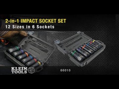 Klein SAE 2-In-1 Impact Socket Set, 6 pc