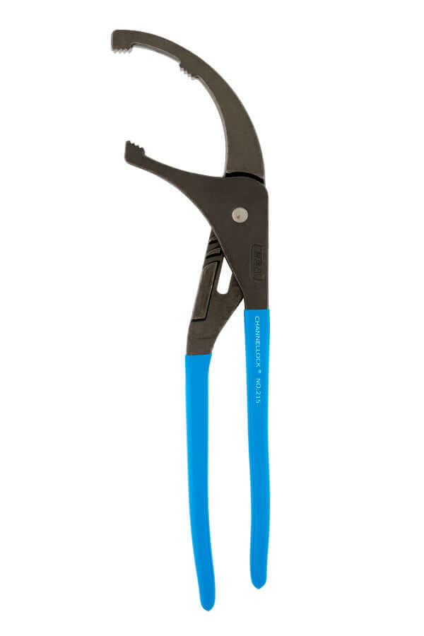 Channellock 215 Oil Filter Plier, 15-1/2 in OAL, 5-1/2 in Jaw Opening, Blue Handle, Comfort-Grip Handle