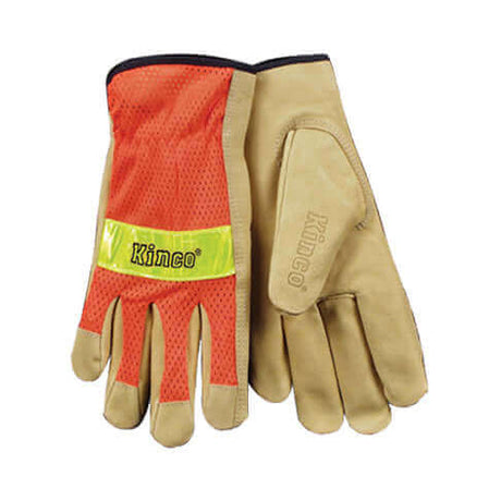 Kinco Hi-Vis Orange mesh & Grain Work Gloves